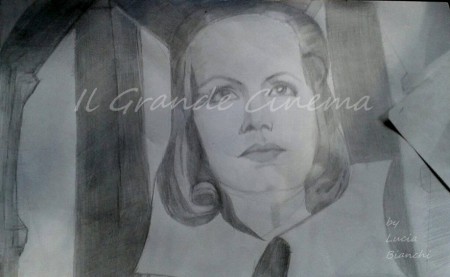 Greta Garbo.  2019. Disegno su carta. Serie dedicata al grande cinema.